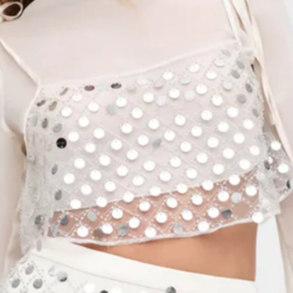 FOR LOVE and LEMONS Charelle Top Silver - Picture 1 of 10
